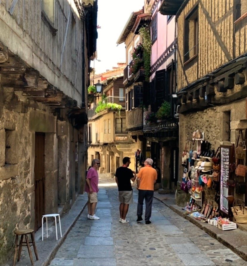 The winding cobblestone streets of La Alberca, Spain