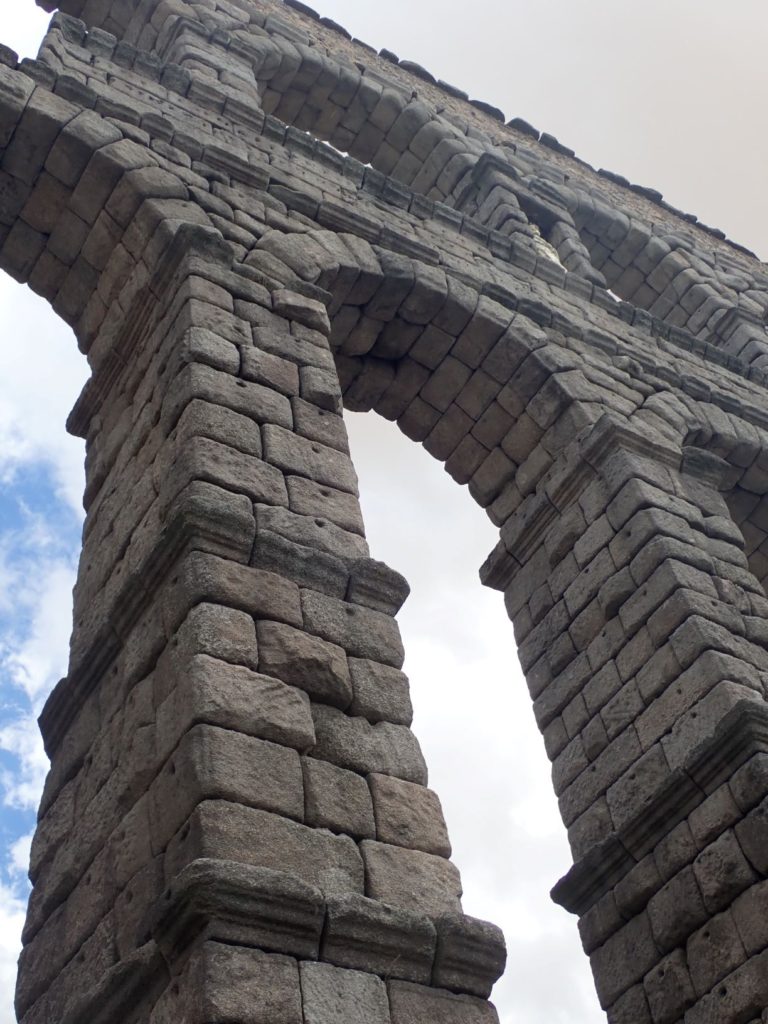 The Roman Aqueduct in Segovia, Spain