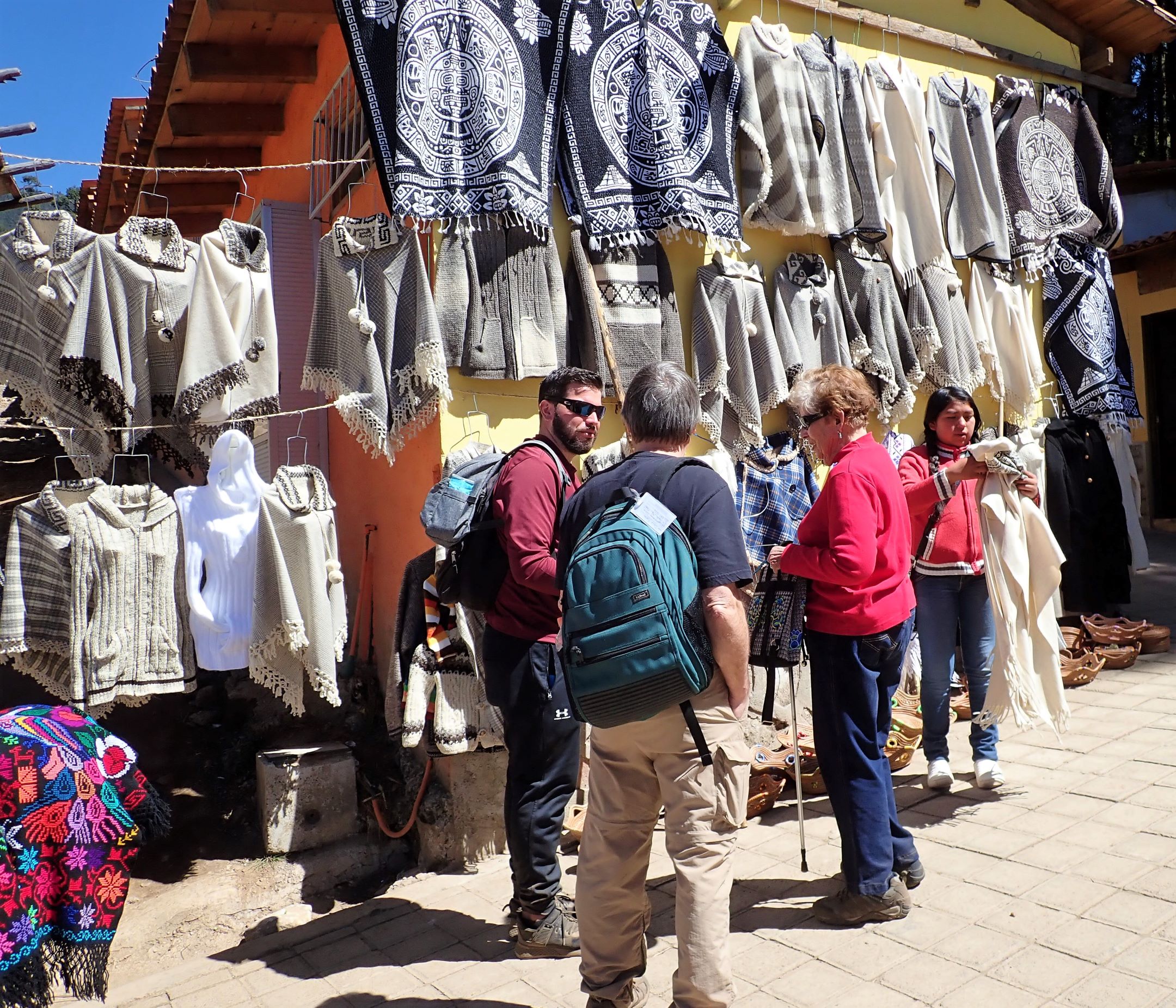 Handicraft market near the entrance to El Rosario Reserve in Mexico