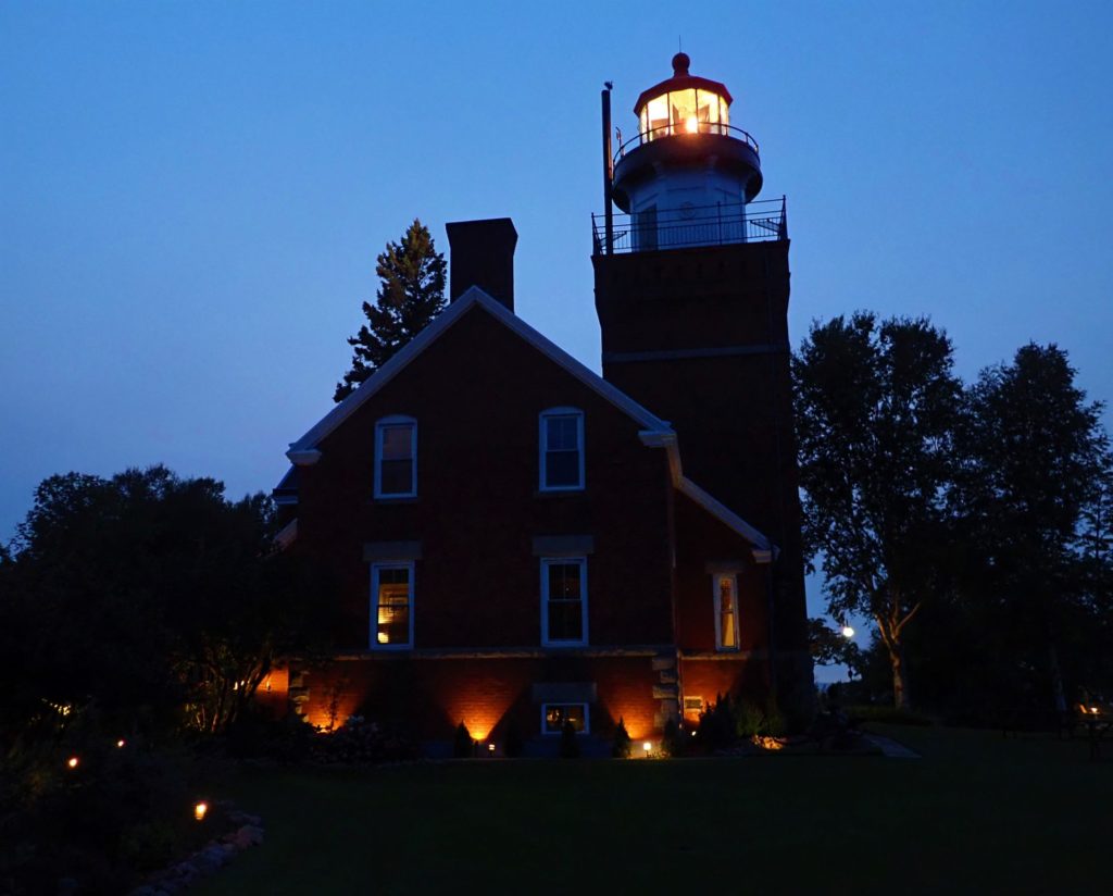 Big Bay Point Lighthouse at night