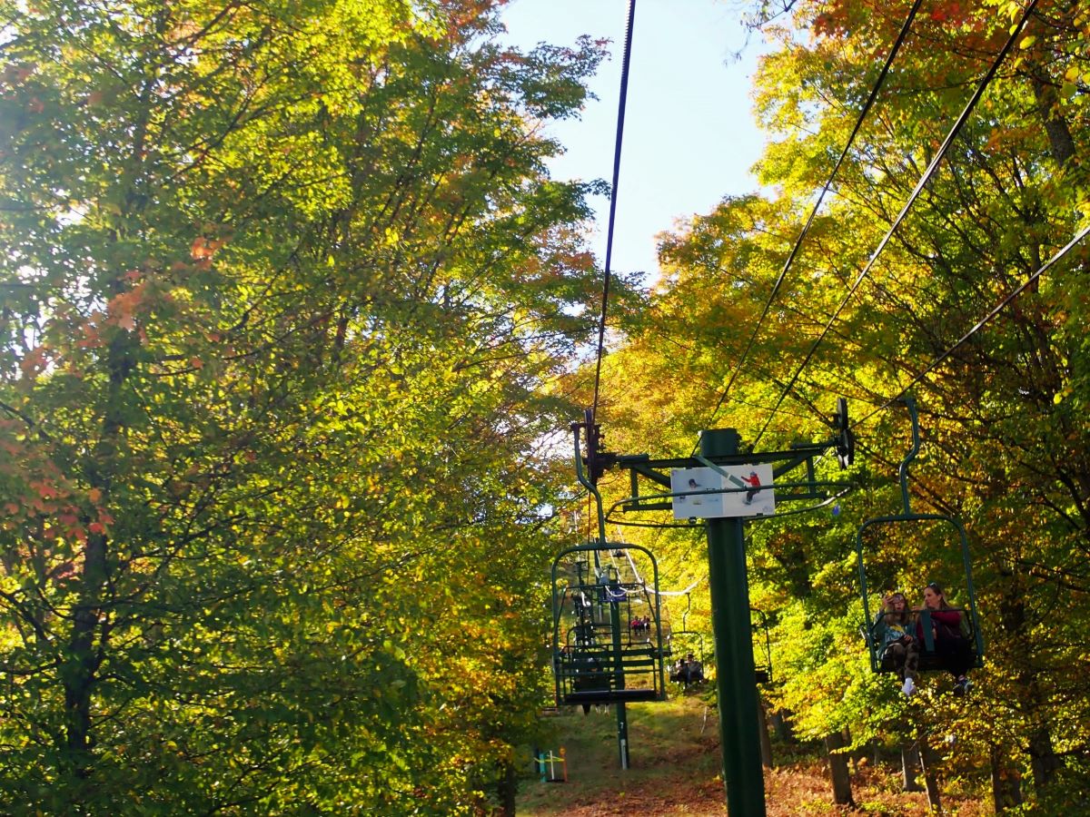 The Breezeway Color Tour ends with chairlift ride to the top of the ski hill at Boyne Mountain for a breathtaking panoramic view.