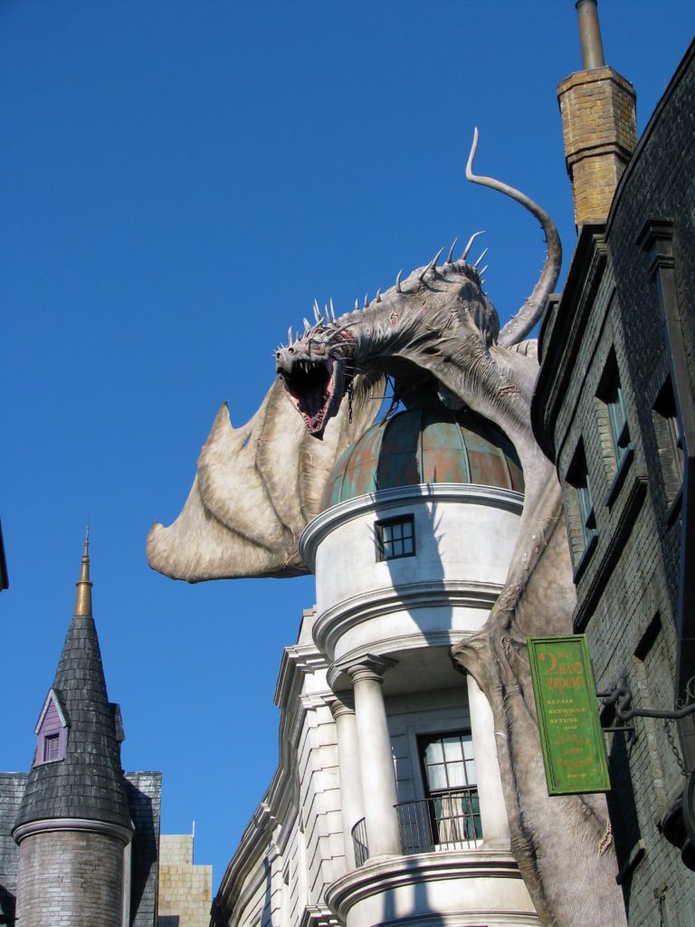Iconic fire breathing dragon in the Wizarding World of Harry Potter