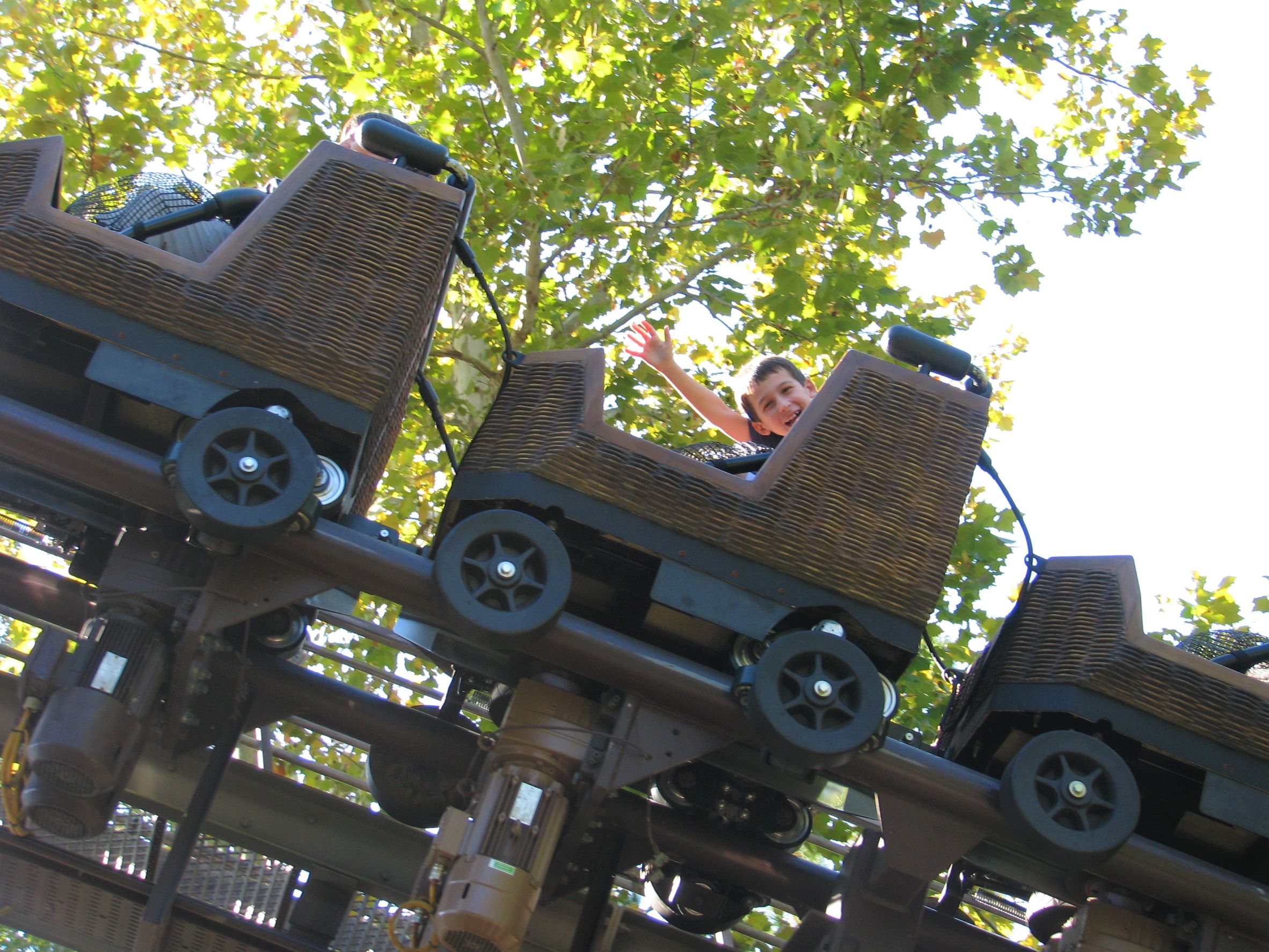 The flight of the Hippogriff roller coaster ride.