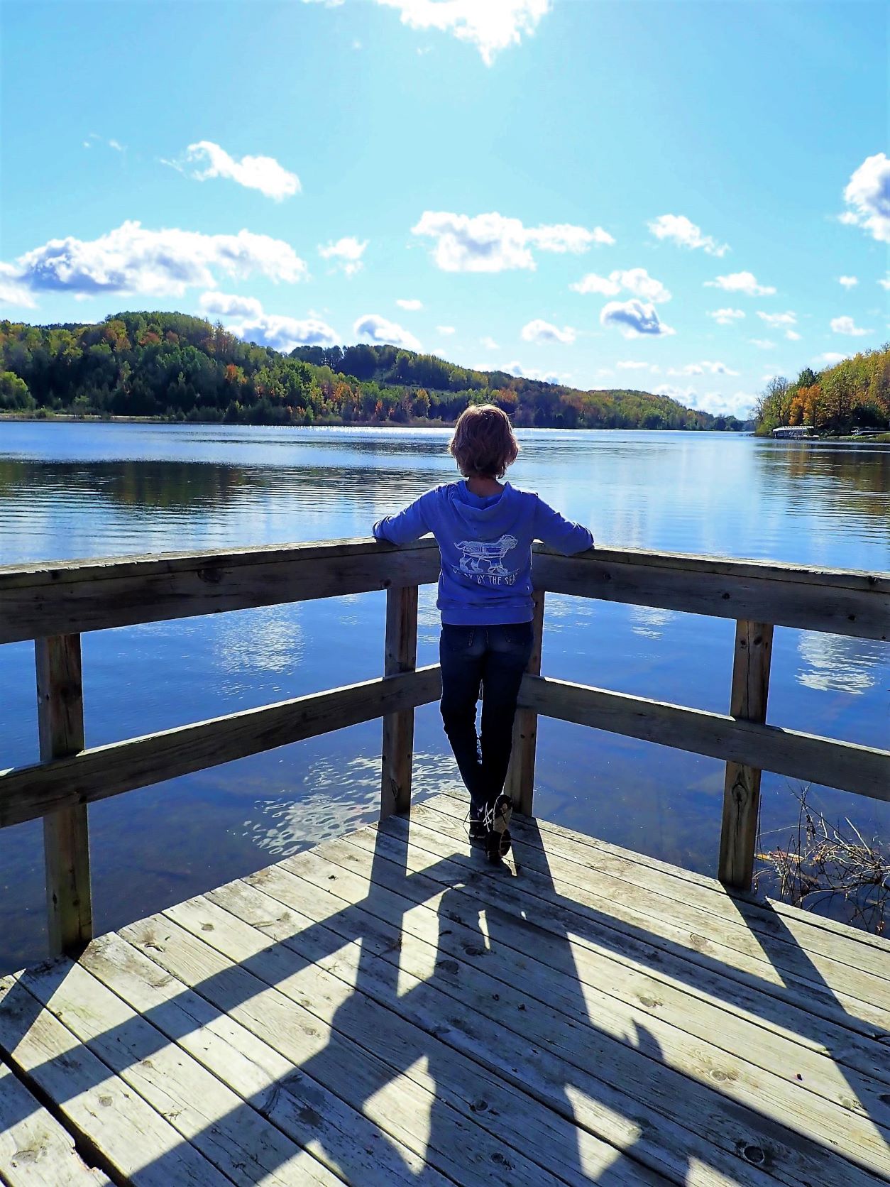 Looking out over Ellsworth Lake during The Breezeway Fall Color Tour