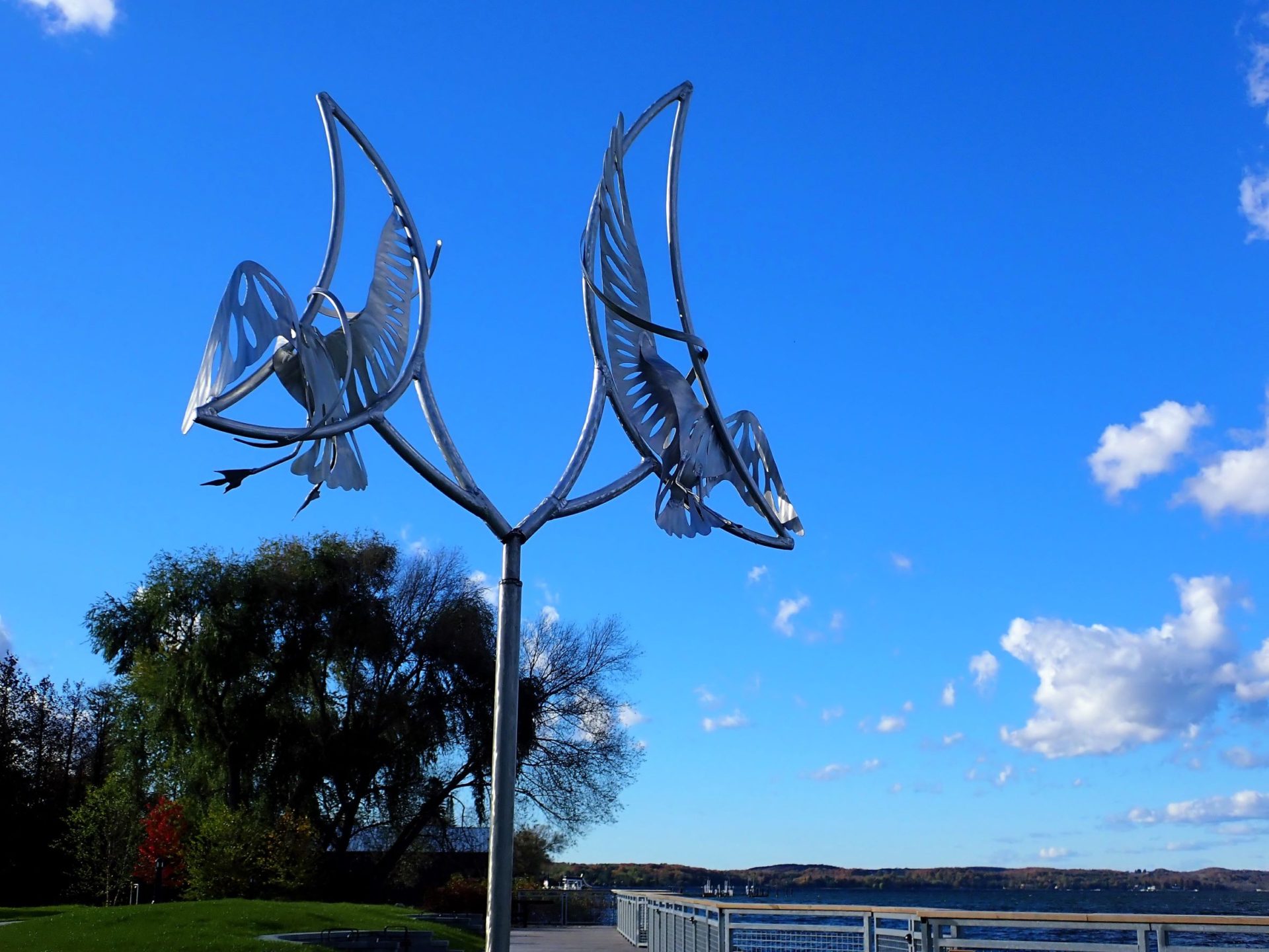 Sculpture in East Jordan's Memorial Park