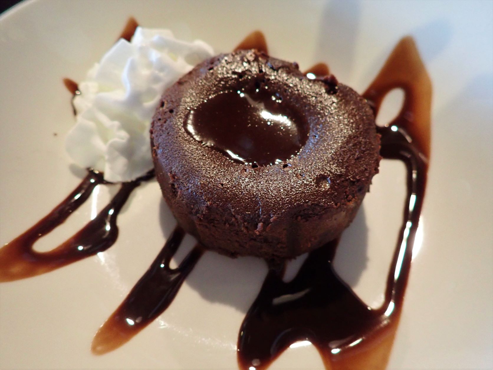 Hot lava cake at The Fusion in Frankfort, Michigan