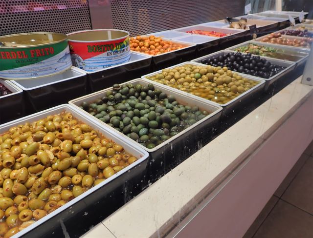 An array of olives in Salamanca's Central Market