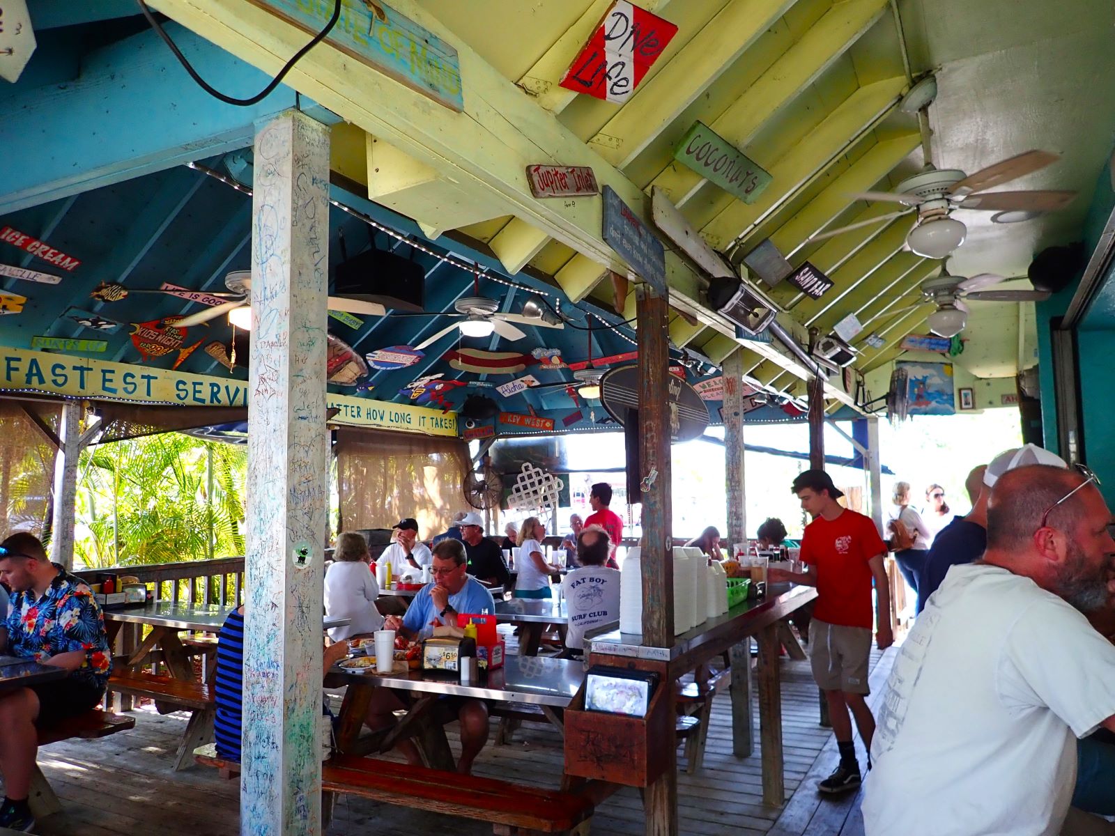 Seating area in the Dune Dog Café, located in Jupiter, Florida