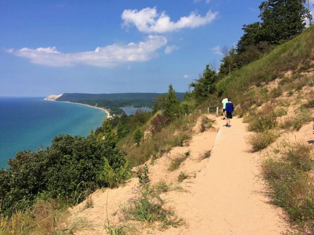 Hiking along the Empire Bluffs Trail in Sleeping Bear Dunes National Lakeshore