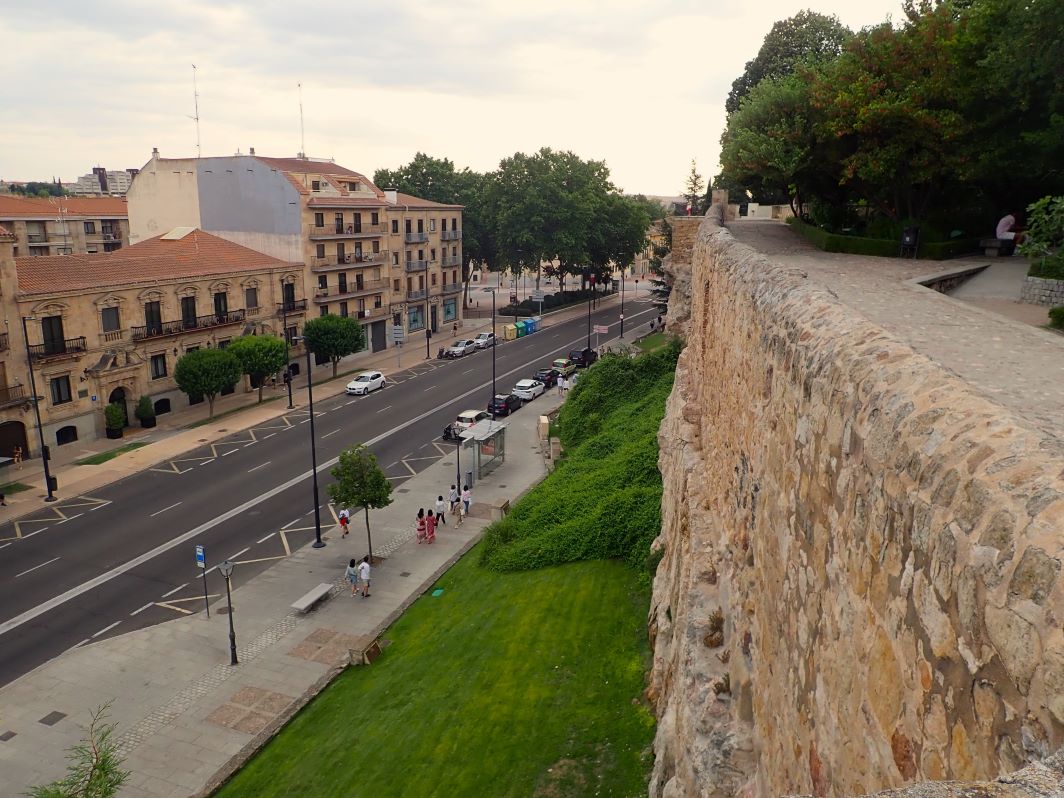 View of Salamanca's ancient wall, from the Garden of Calixto and Melibea