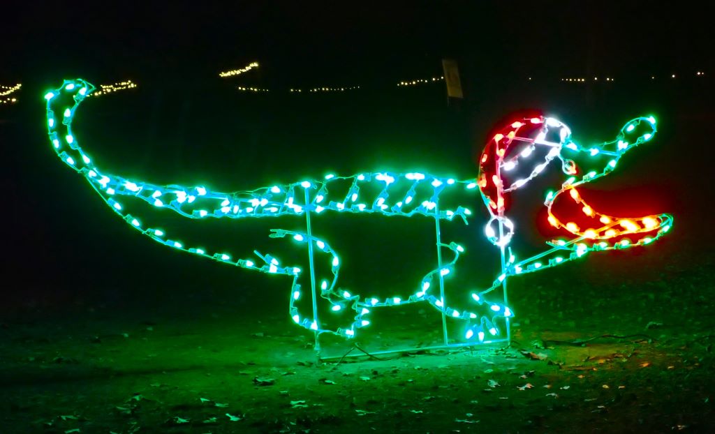 Alligator figure in Traverse City's Lights Gone Wild  Christmas display