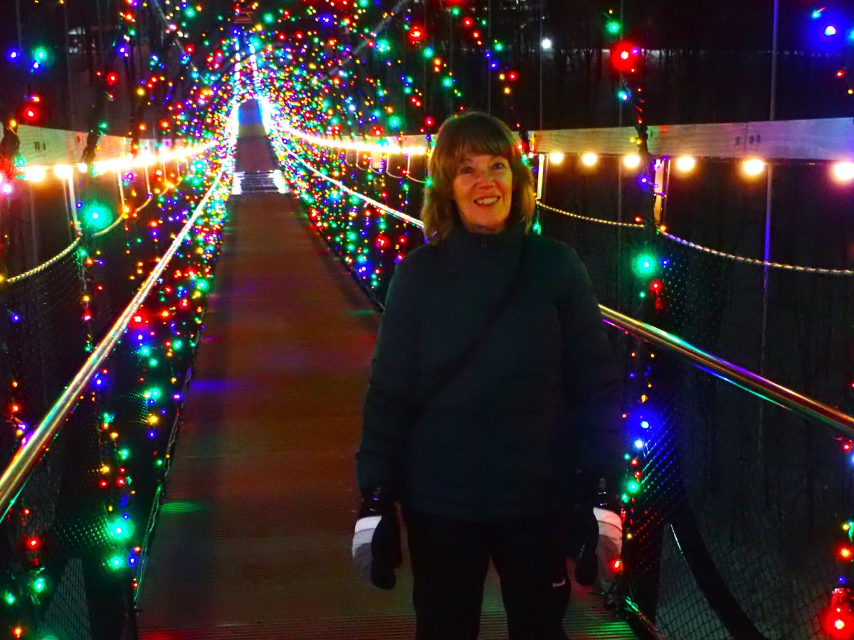 Skybridge Michigan is one of the most breathtaking spots to experience holiday lights in northern Michigan