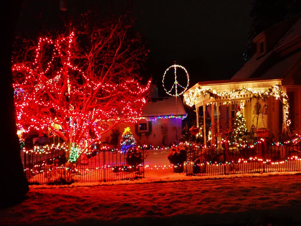 Decorative Christmas lights in Traverse City, Michigan