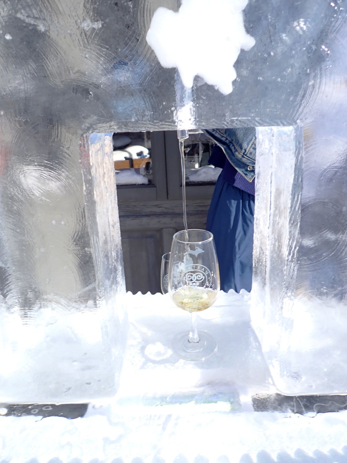 A tasting of Chateau Chantal's Entice Ice Wine blend - perfectly chilled in the Ice Luge!