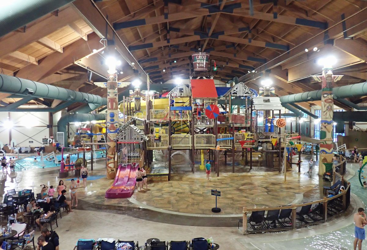 The indoor water park at the Great Wolf Lodge in Traverse City makes it a great place to stay for families traveling with kids.