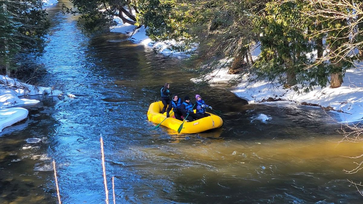 Rafting down the Jordan River is a unique adventure in the winter