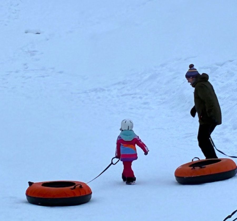 Snow tubing at Mount Holiday in Traverse city is a great family activity.