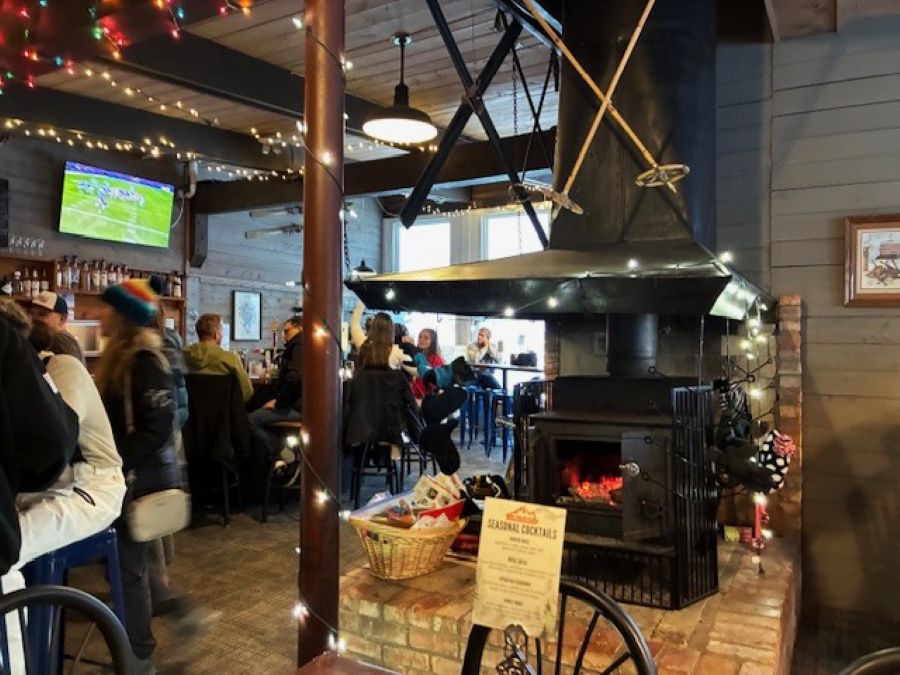 Warm up in the year-round bar and restaurant at Mount Holiday in Traverse City.