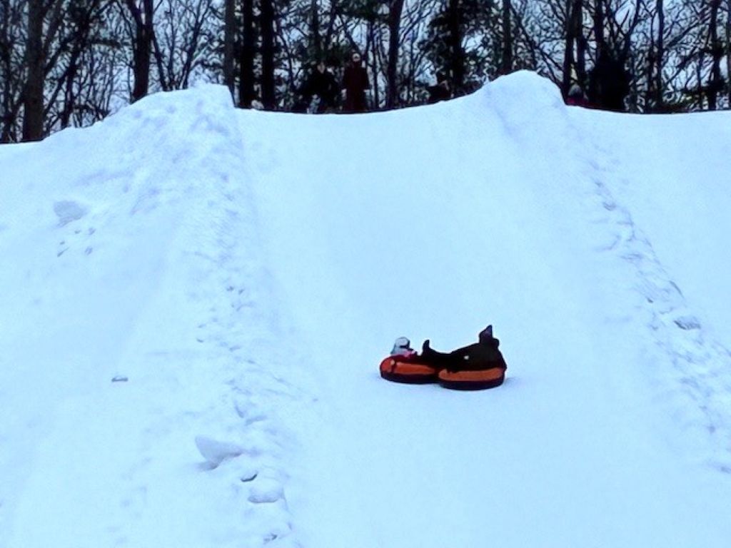 Snow tubing is a great winter activity.