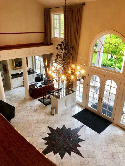 The black star in the center of the marble foyer, where the Inn At Black star Farms gets its name.