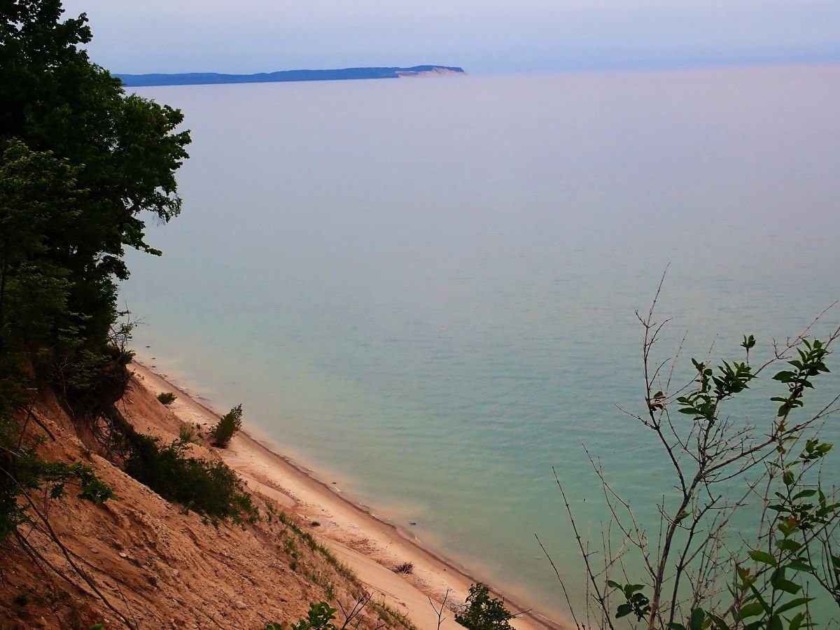 View from the overlook in the Clay Cliffs Natural Area near Leland, Michigan