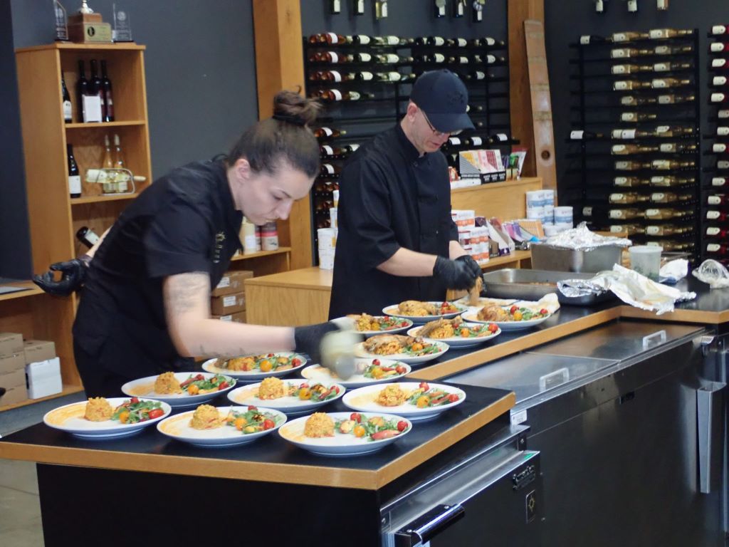 The chefs at Black Star Farms preparing a special dinner