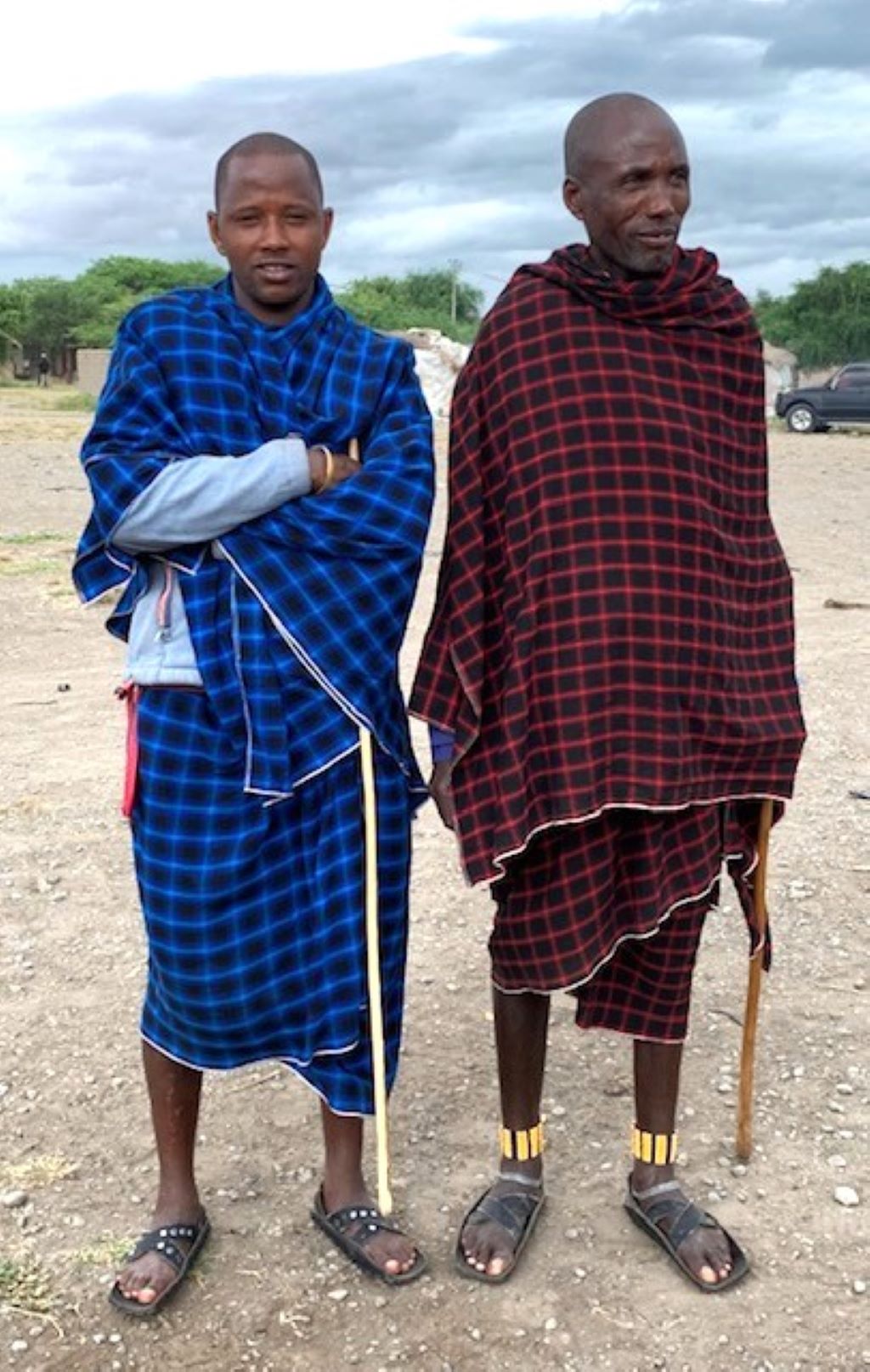 Maasai men in traditional dress