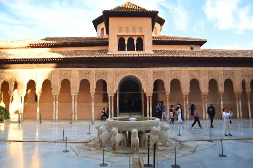 The Courtyard of the Lions in Granada, Spain