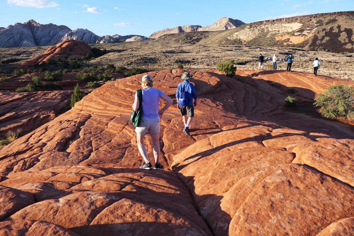 Trekking across the Petrified Dunes in Snow Canyon State Park in May