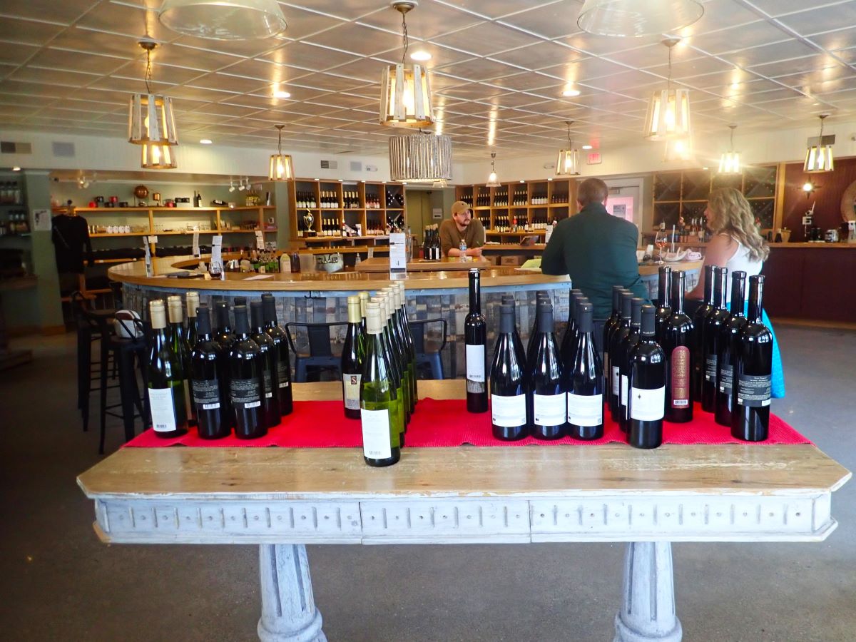 The tasting room at Black Star Farms Old Mission