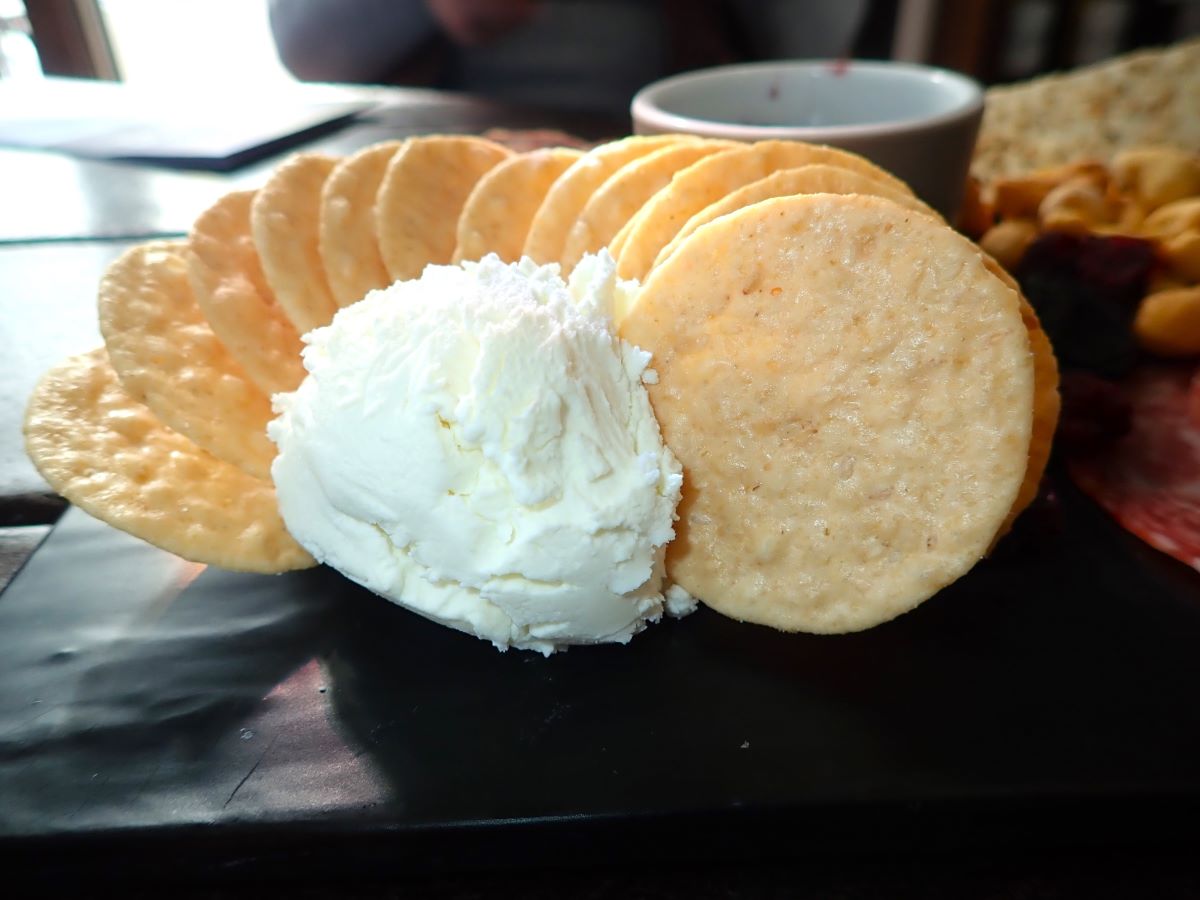 Goat cheese spread: one of the small plates available at Chateau Chantal