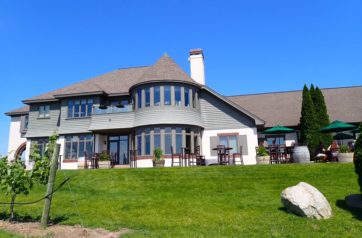 View of Chateau Chantal Winery on Traverse City's Old mission Peninsula