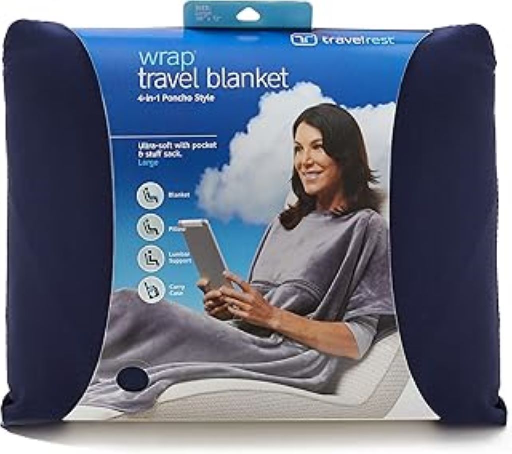 A warm travel blanket can help you get some rest once the temperature in the cabin is lowered.