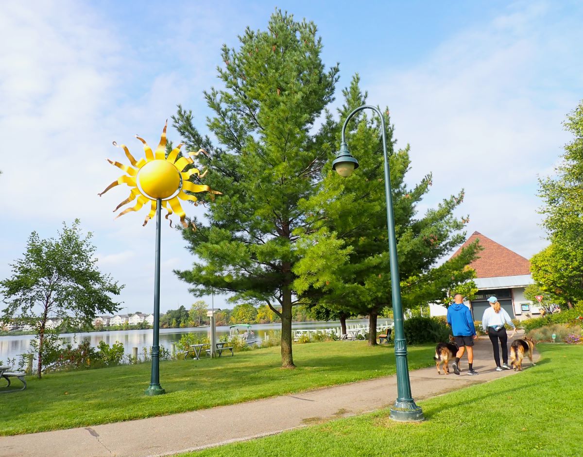 Walking along the Boardman Loop Trail near the Traverse City Public library