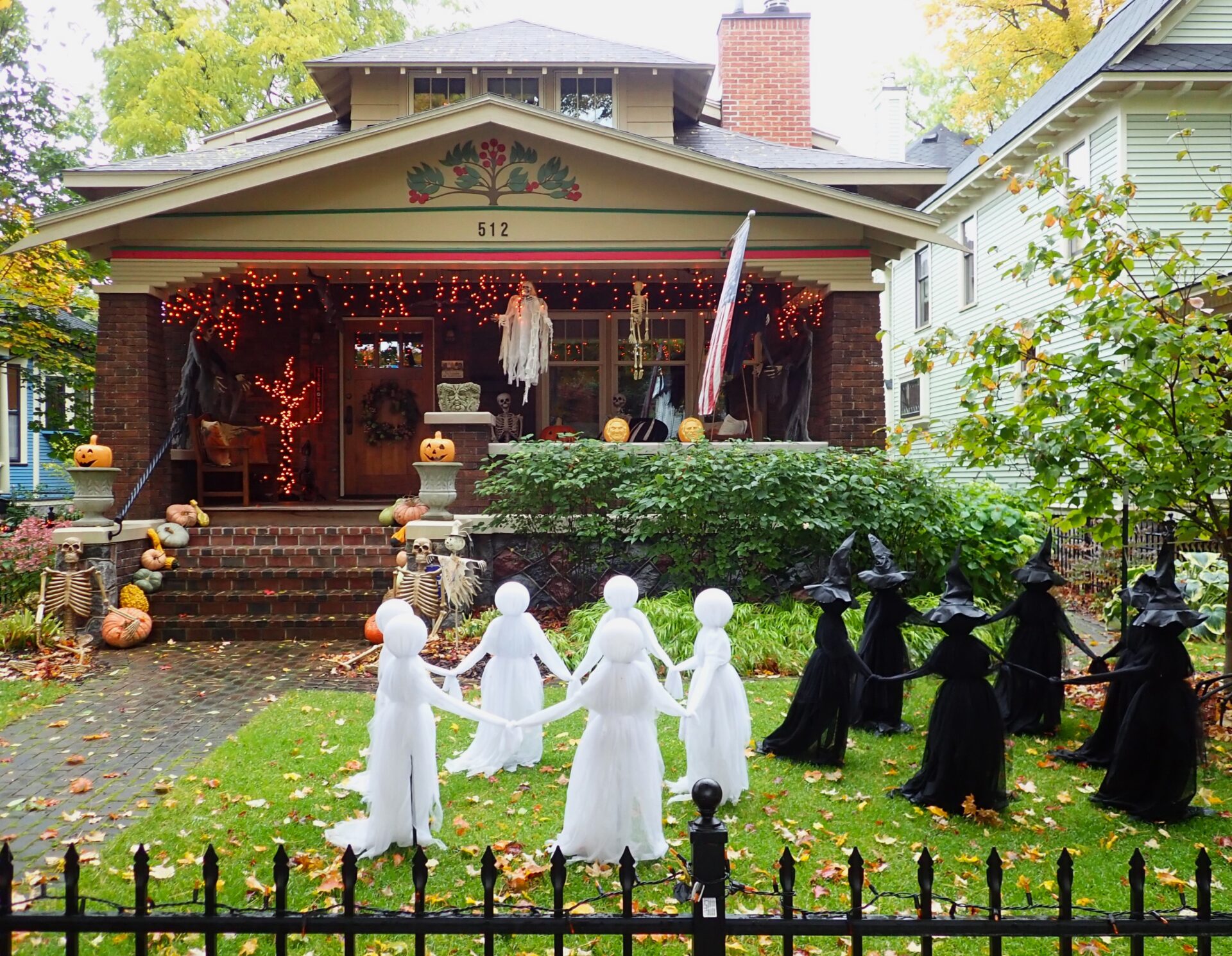 A home all decked out for Halloween along Sixth Street in Traverse City