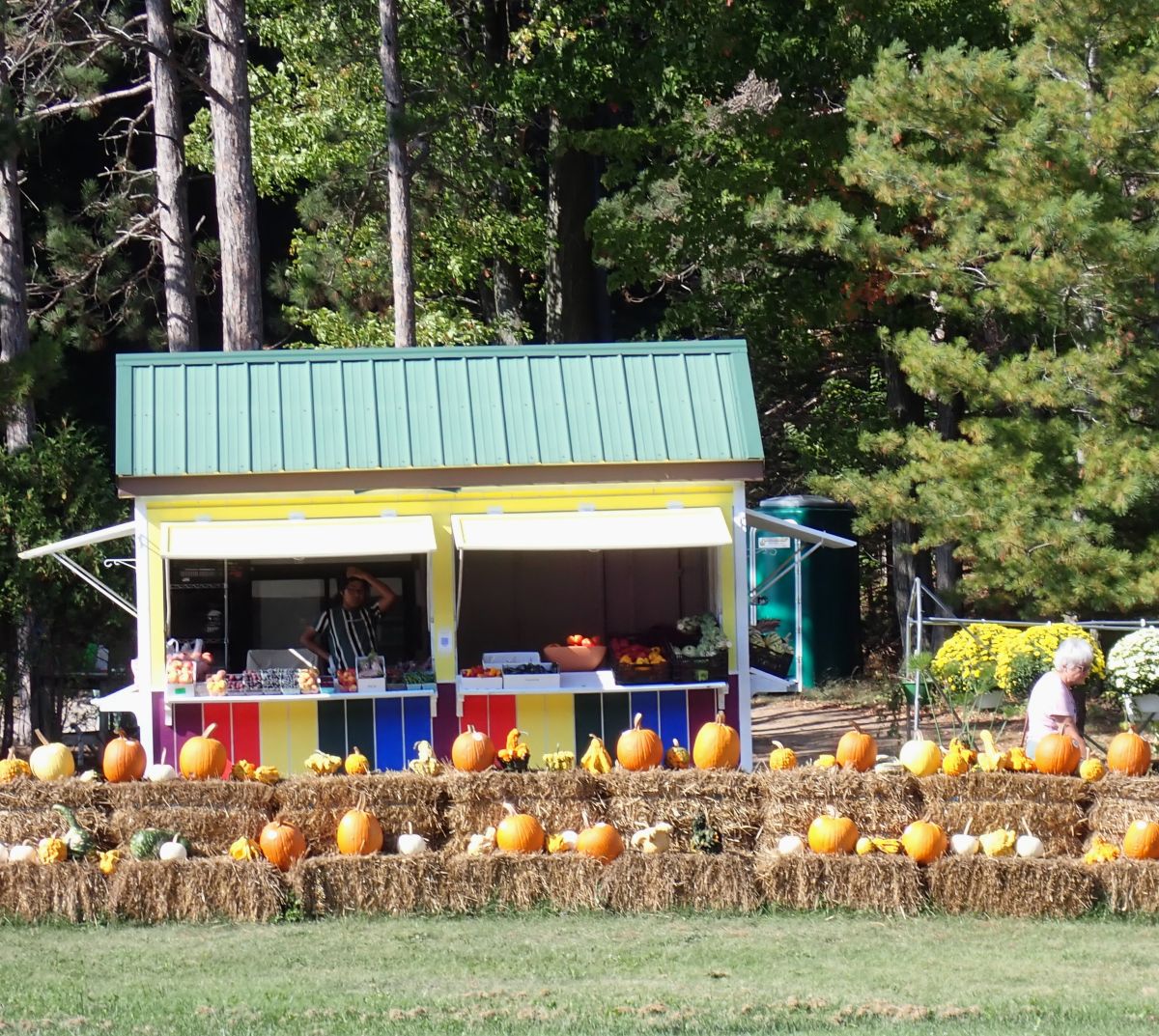 In the fall, roadside farm stands along Old Mission Peninsula brimming with pumpkins, apples, squash, and other autumn bounty