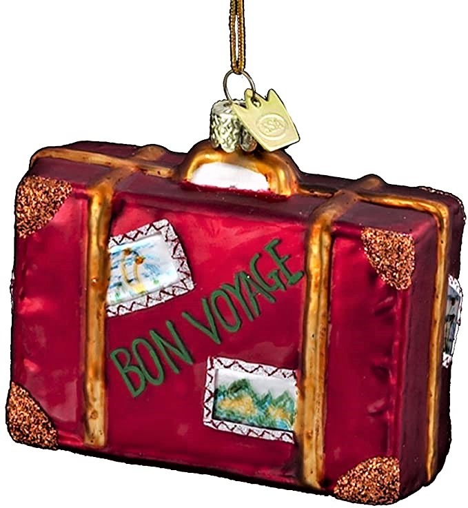 A travel-themed Christmas ornament is a great keepsake for the traveler on your Christmas list.
