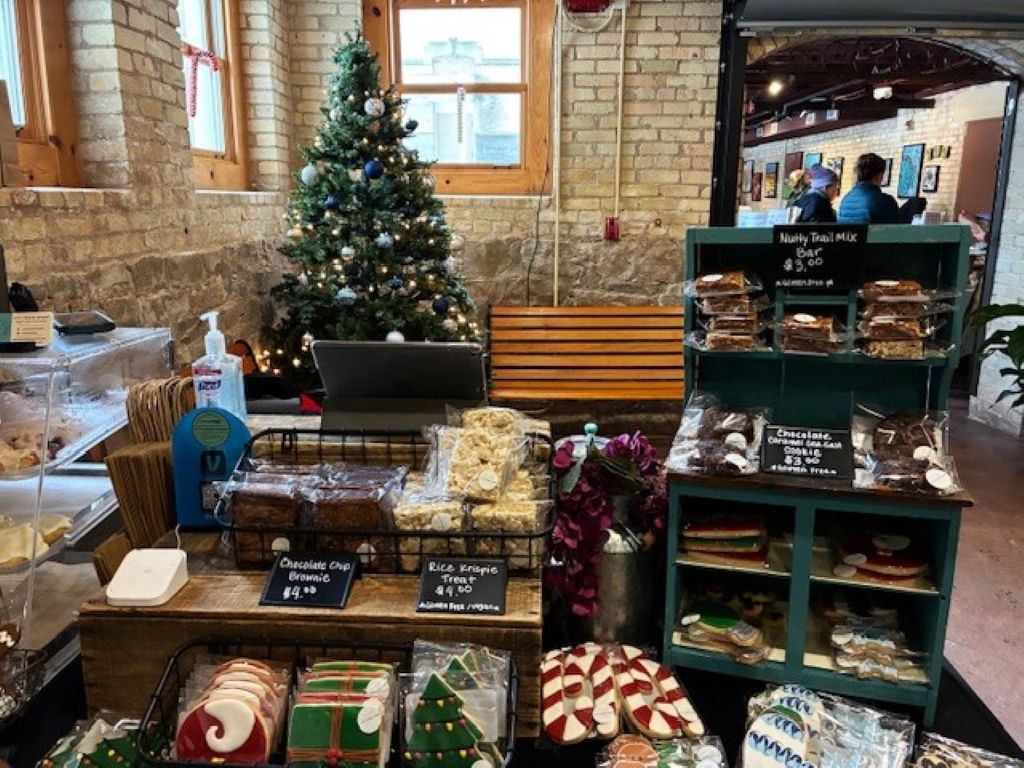 The indoor market in the Mercado at the Village Commons in Traverse City