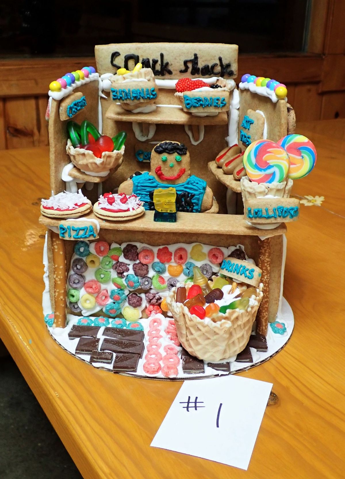 Snack Shop  entry in the Moomer's annual staff gingerbread  decorating contest