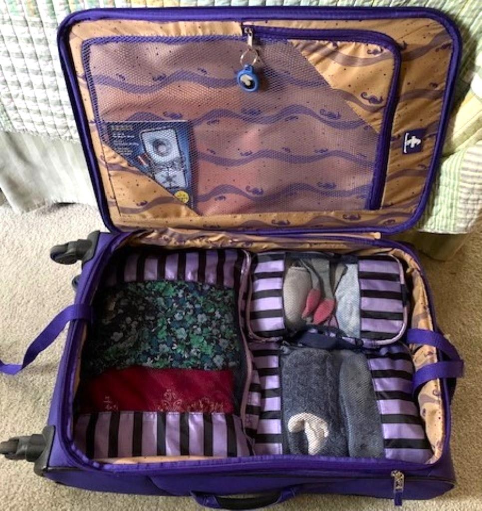 Apple AirTags ae a great stocking stuffer that help travelers keep track of their checked luggage.