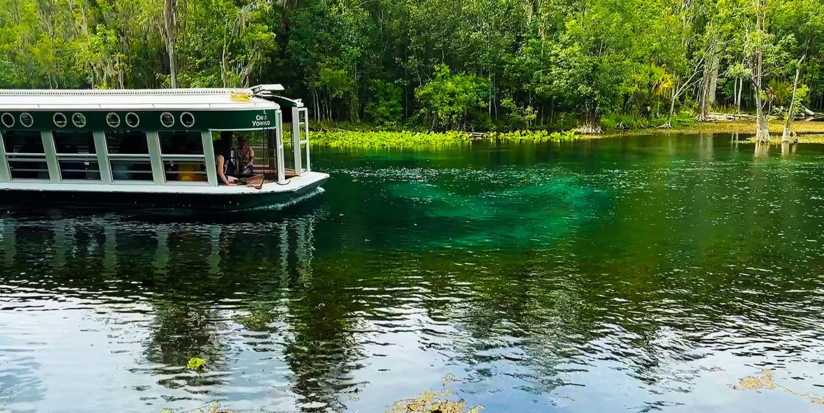 Boat tour at Silver Springs, Florida during spring break.