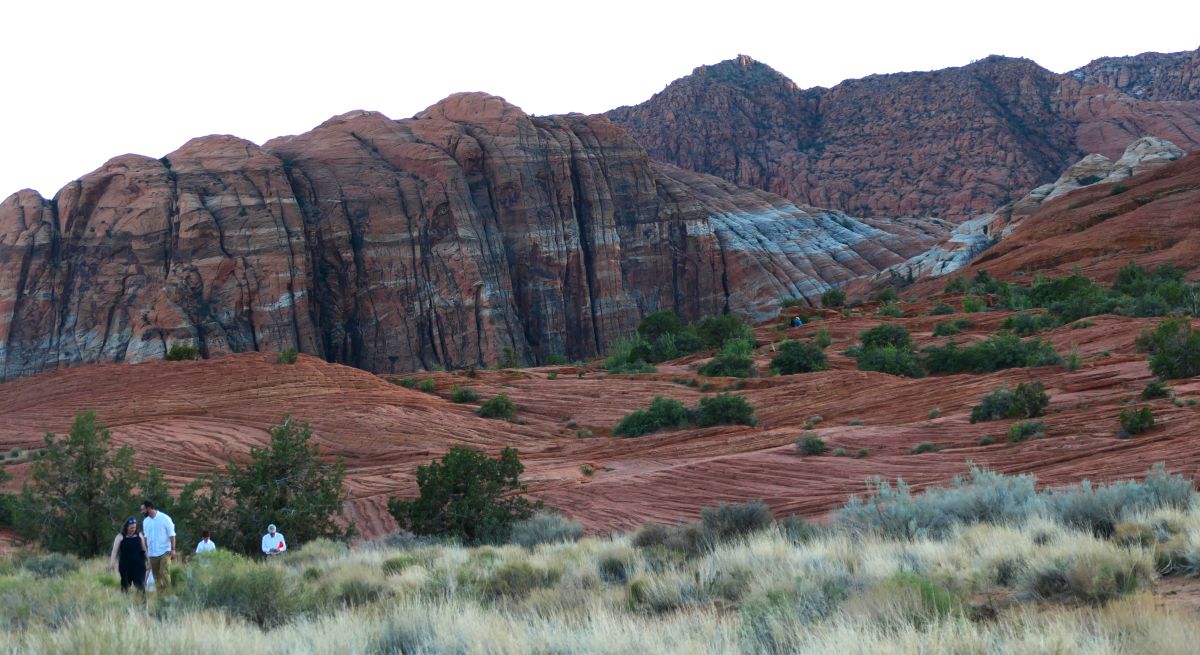 Hiking through the Petrified Dunes in Snow Canyon State Park, Utah.
