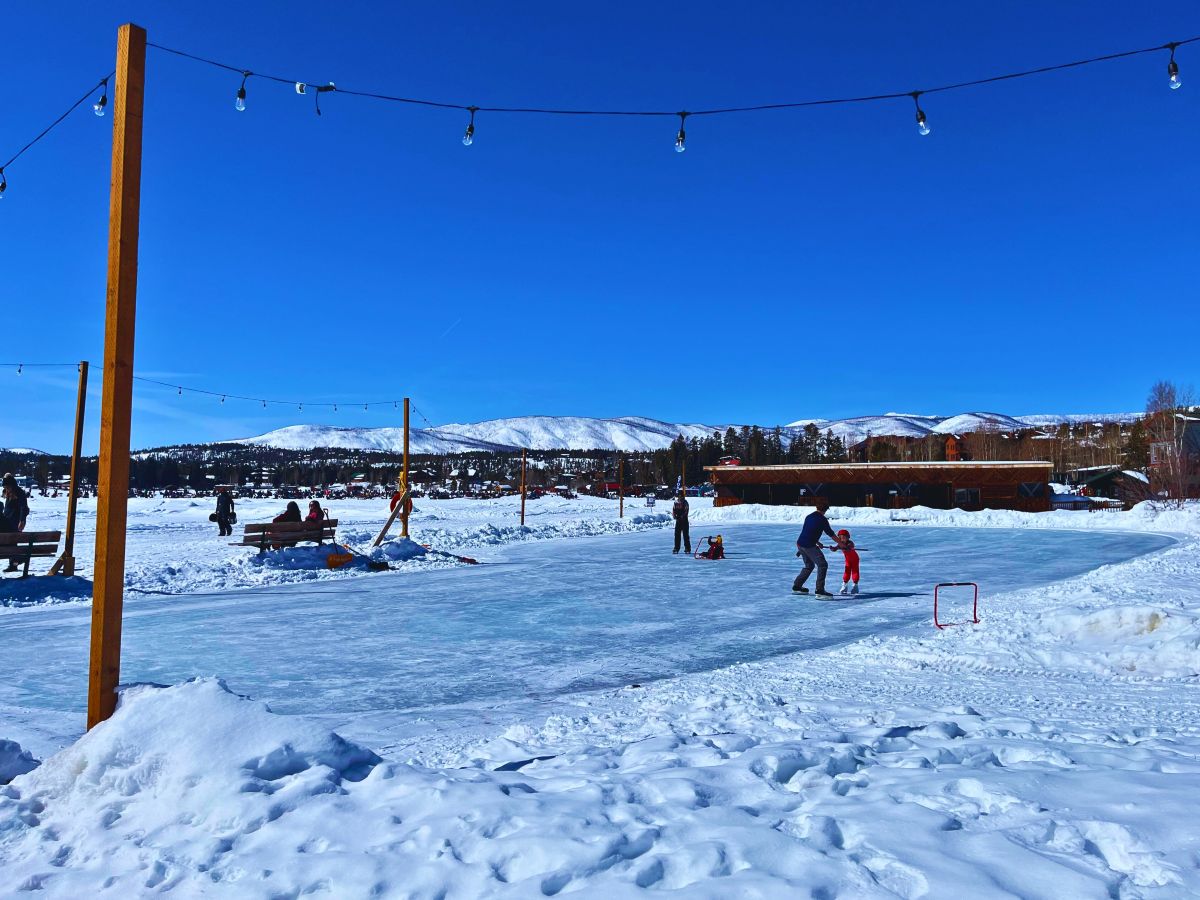 Ice skating at Winter Park during spring break.