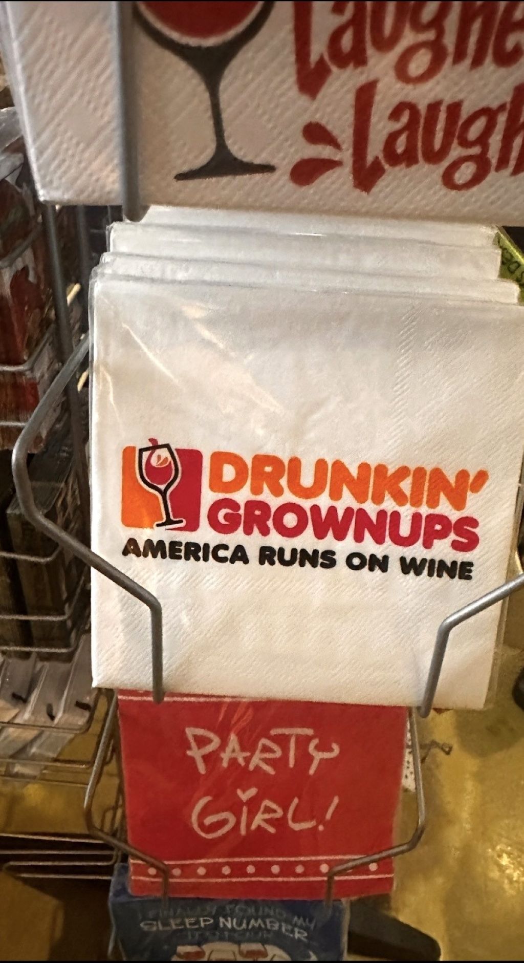 Cocktail napkins for sale at Chateau Fontaine.