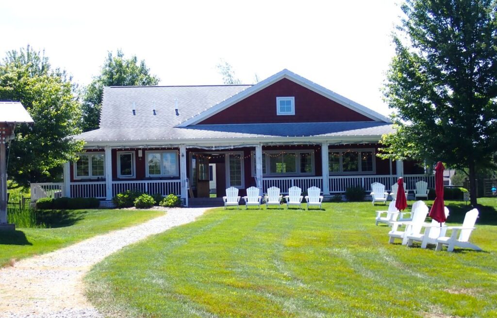The Boathouse Vineyards tasting room sits right on the Narrows, the picturesque waterway connecting North and South Lake Leelanau.