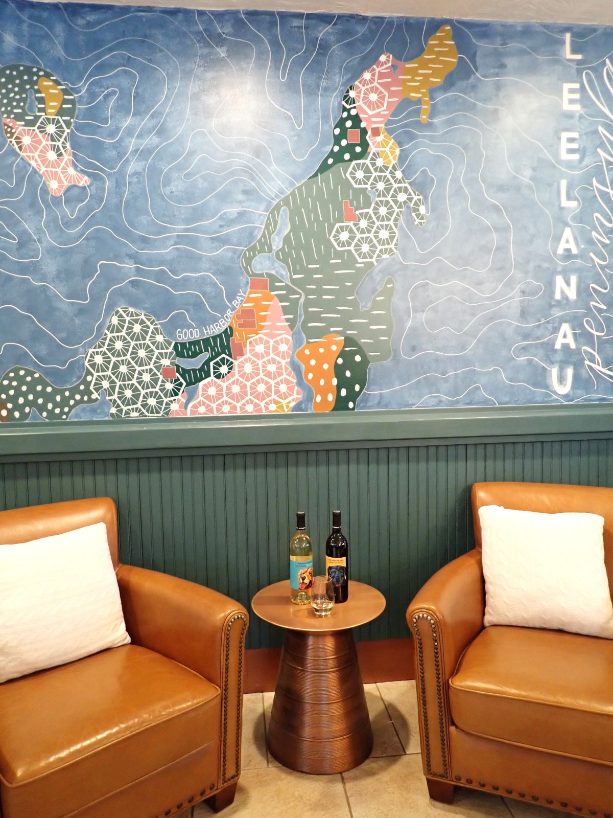 Relax in the tasting room at Good Harbor Vineyards, along the Leelanau Peninsula Wine Trail.